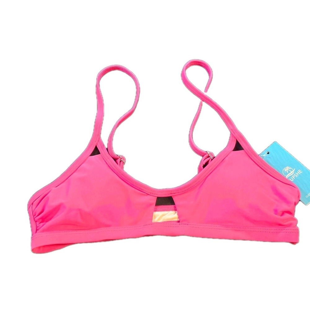 Cupshe Swimsuit SZ XS Womens Pink Cutout Bikini Top